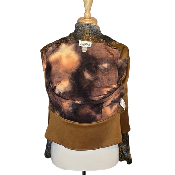 Joseph Ribkoff Metallic Animal Print Fitted Zip Jacket Size 12 Canada Edgy - Picture 5 of 11